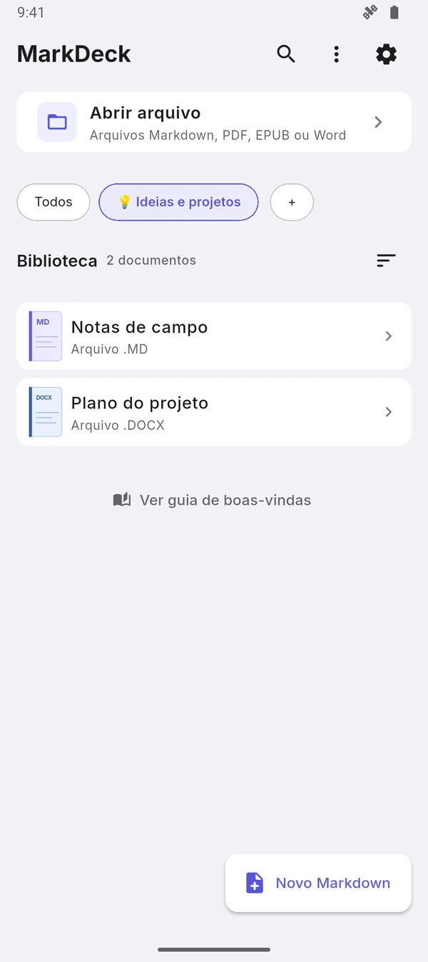 Coleções de documentos e navegação da biblioteca